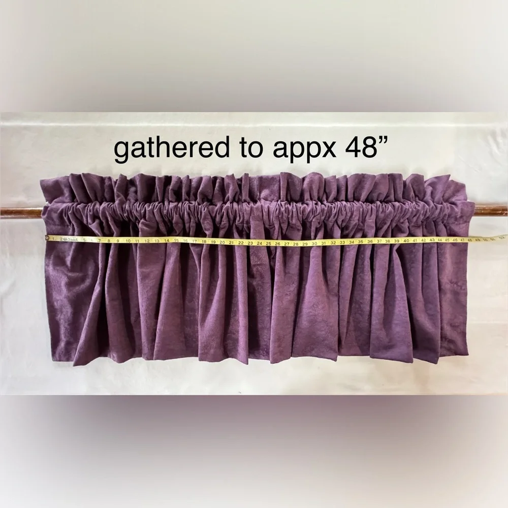 Amethyst Jacquard Brocade Croscill Fabric Curtain Valance (2-piece 53”x22” each)